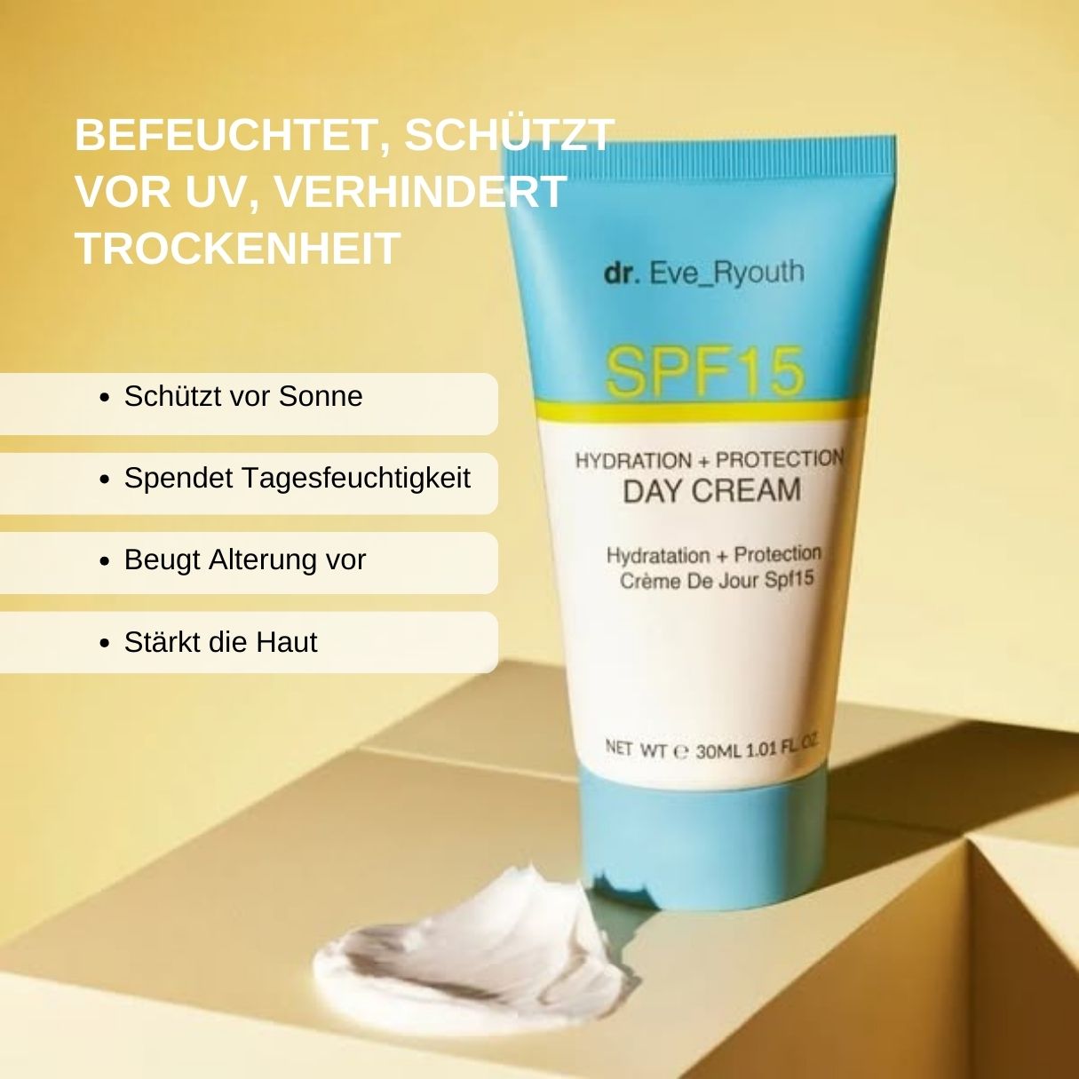Dr. Eve_Ryouth SPF 15 Crema Giorno: idrata, protegge dal sole, previene l'invecchiamento.