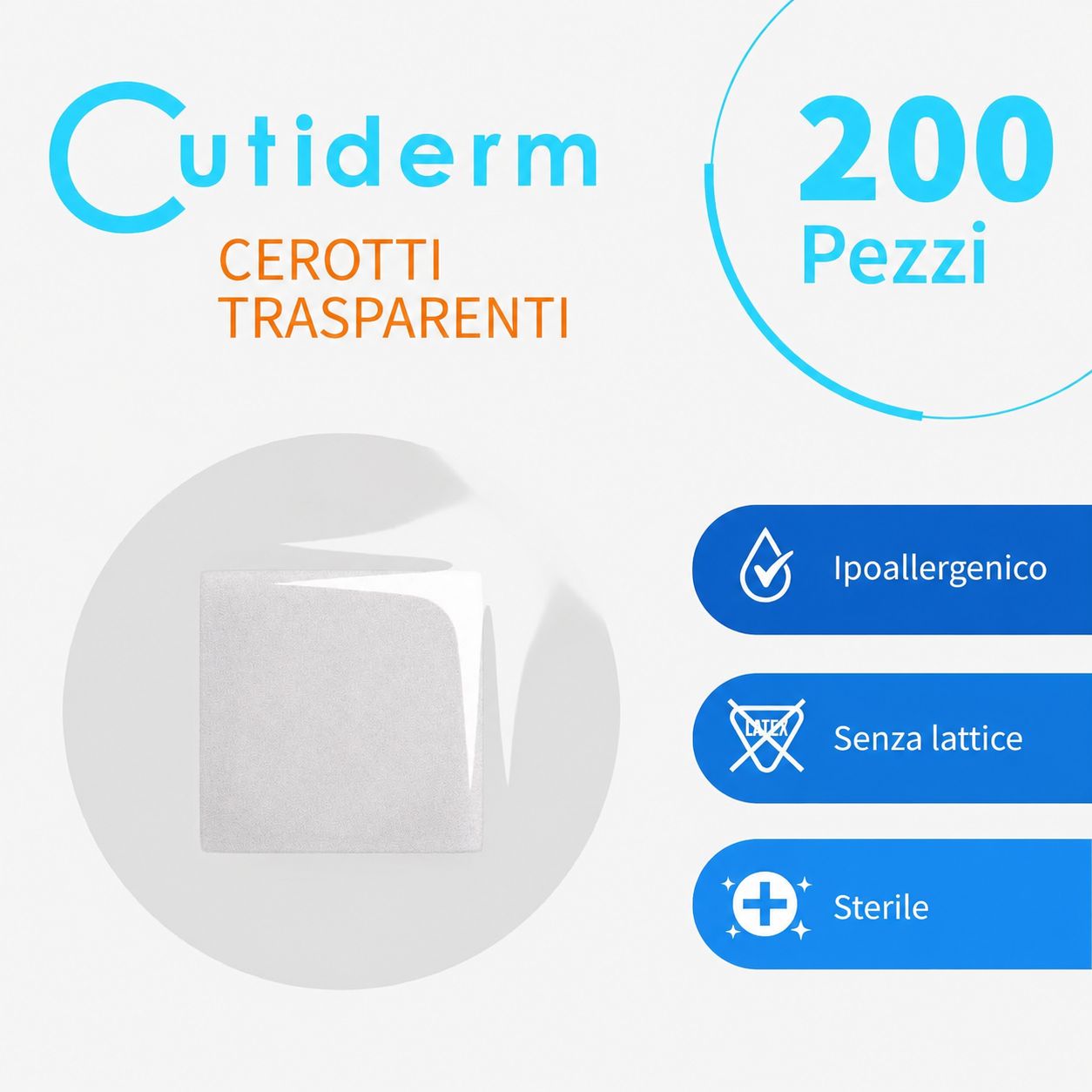 Cerotti rotondi trasparenti 22 x 22 mm Cutiderm