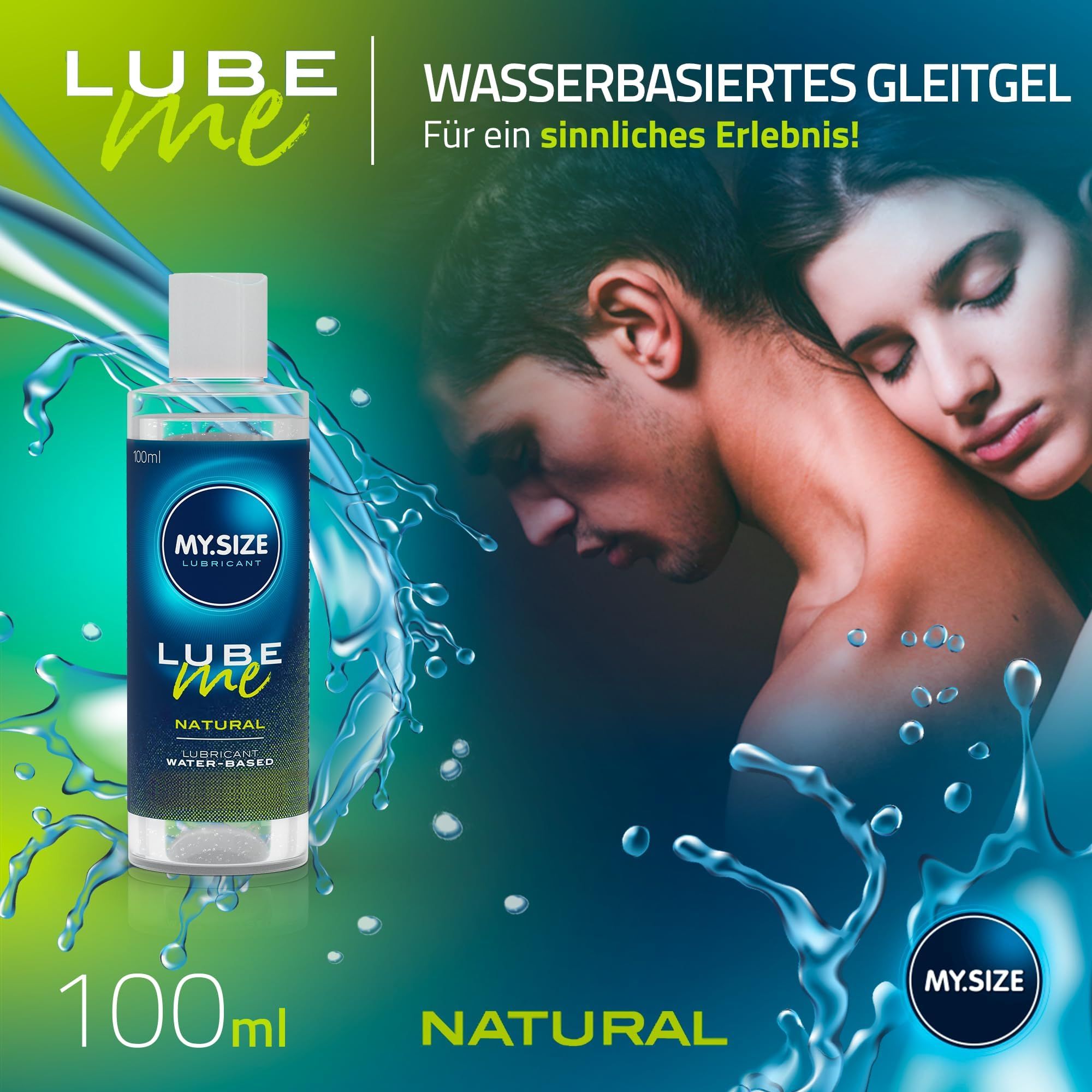 Flacone di lubrificante 'MY.SIZE LUBE ME NATURAL', 100ml. A base d'acqua, per un'esperienza sensuale.