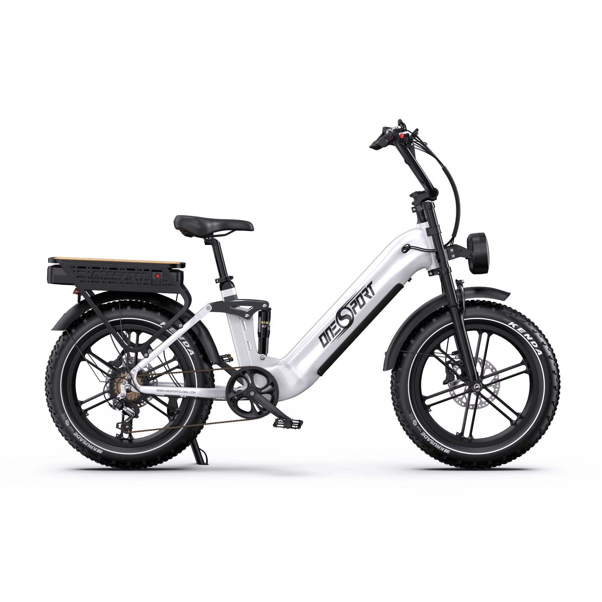 ONESPORT OT08 PRO Bicicletta elettrica full suspension con doppia batteria da 48 V 18 Ah*2