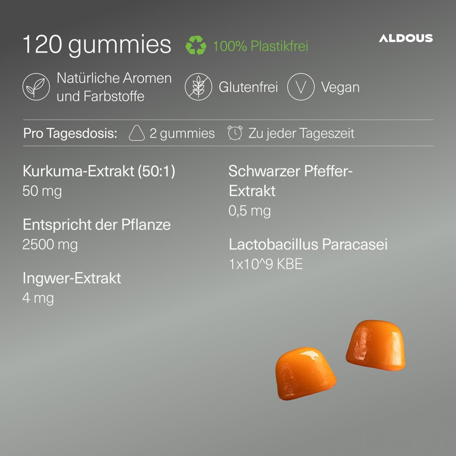 Aldous Caramelle Gommose alla Curcuma con Zenzero