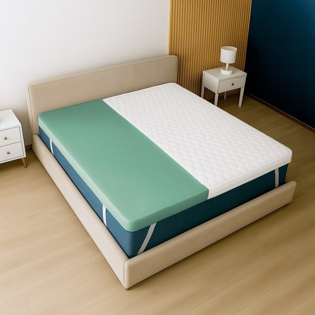 The White Stone Topper 90 x 200 in Memory Foam con Altezza di 5 cm | Traspirante e Anallergico