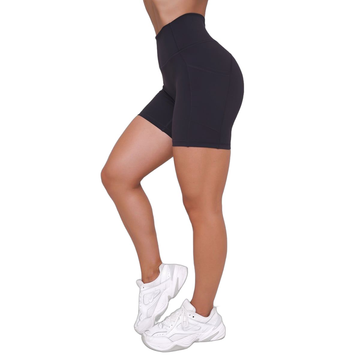 GymBeam Pantaloncini donna Ignite a vita alta con tasche nero