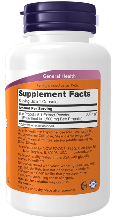 Retro del flacone. Etichetta arancione con "Supplement Facts". Contiene informazioni sugli ingredienti e il produttore.