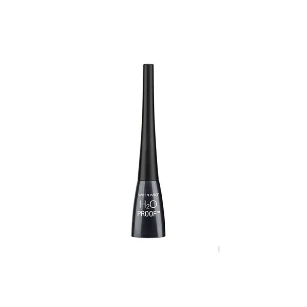 Eyeliner liquido nero in una bottiglietta affusolata con applicatore.