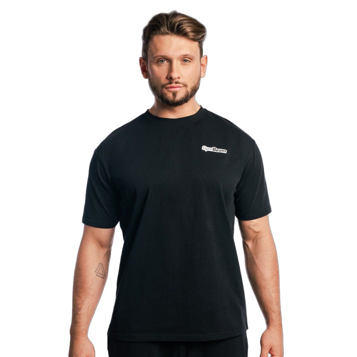 GymBeam T-shirt uomo oversize in cotone a manica corta Zone Black