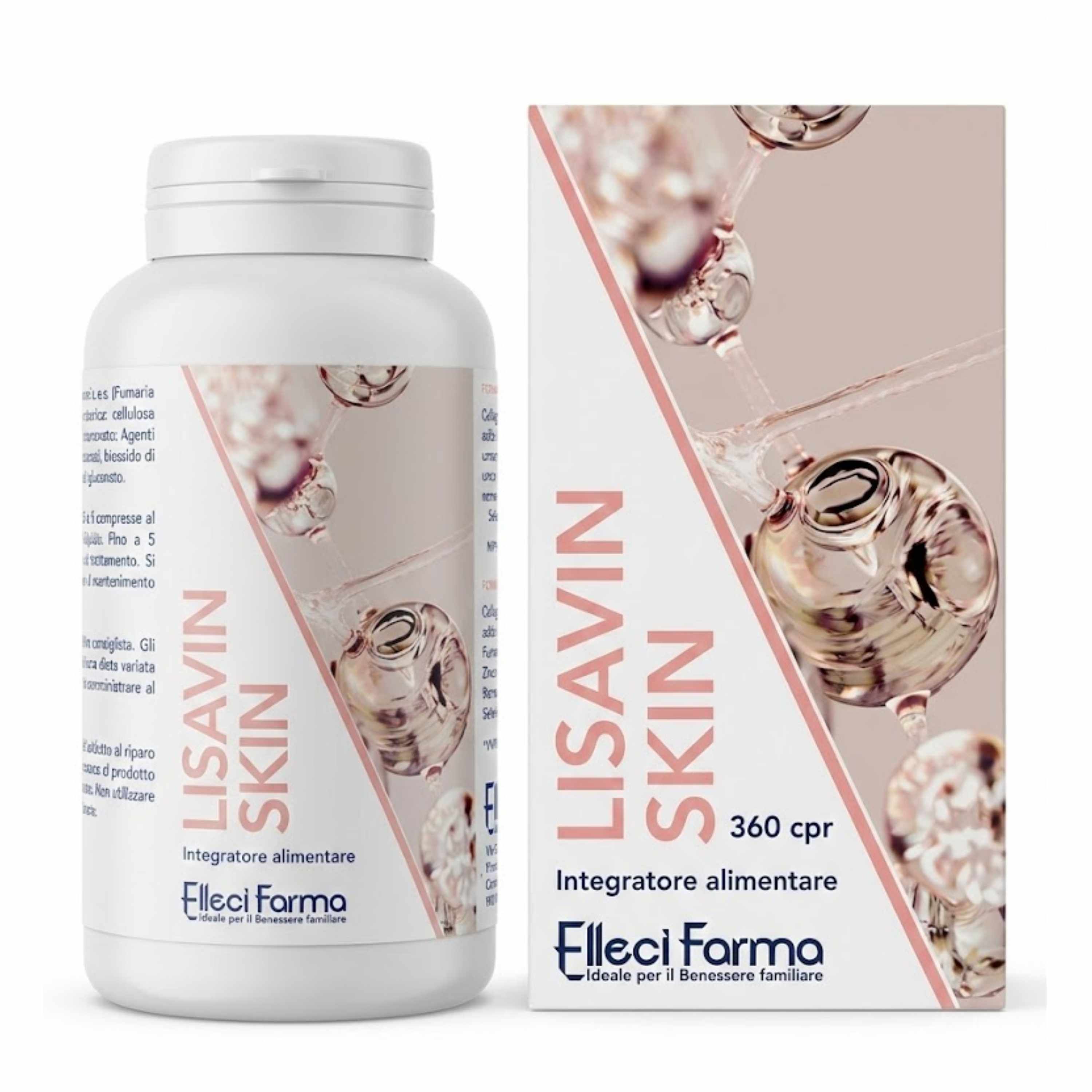 Elleci Farma Lisavin Skin – Collagene Marino e Acido Ialuronico per Pelle Unghie e Capelli 360cpr