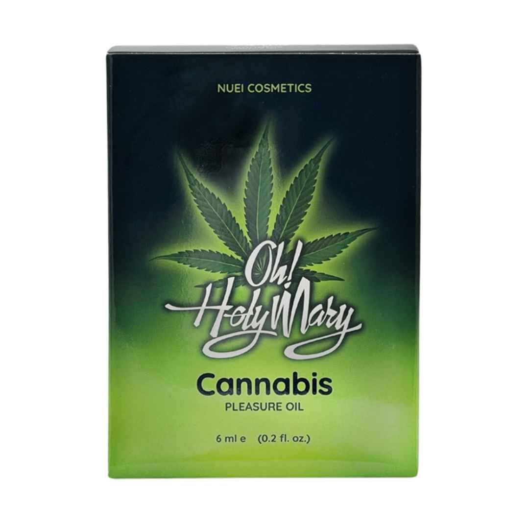 Confezione verde con nome del prodotto e foglia di cannabis. Contiene 6 ml (0,2 fl. oz.) di olio.