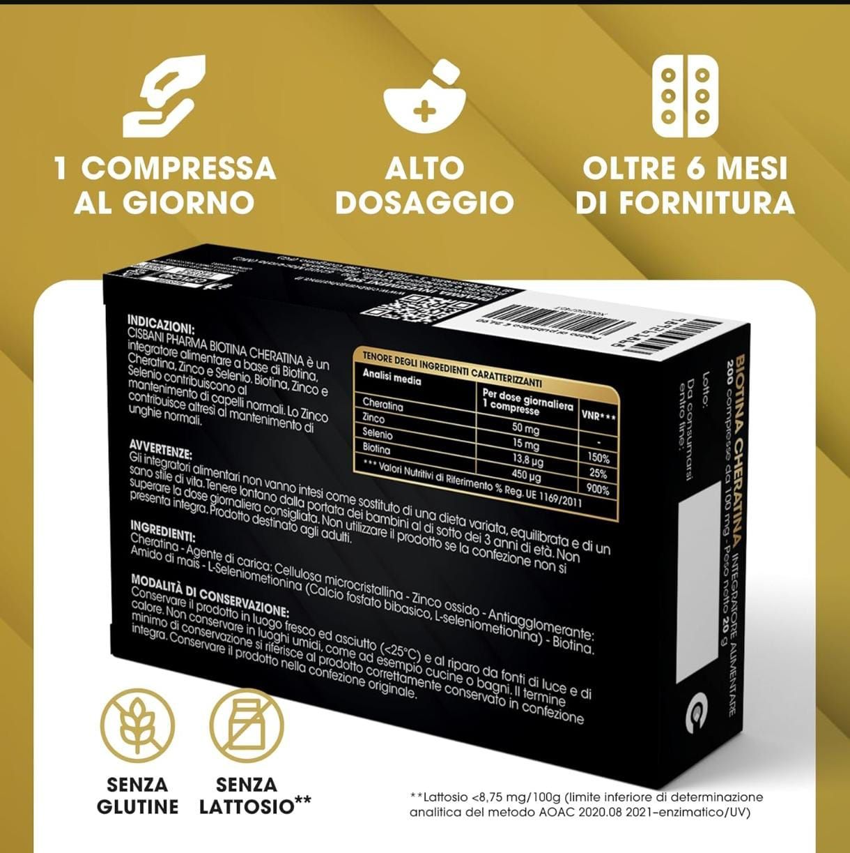 Cisbani Pharma Biotina Cheratina - integratore capelli e rinforzante unghie