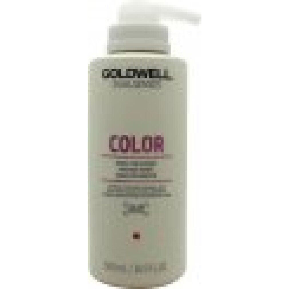 Flacone bianco con dosatore. Scritta: GOLDWELL DUALSENSES COLOR. Testo e quadrato rosso. 500ml/16.9 fl.oz.