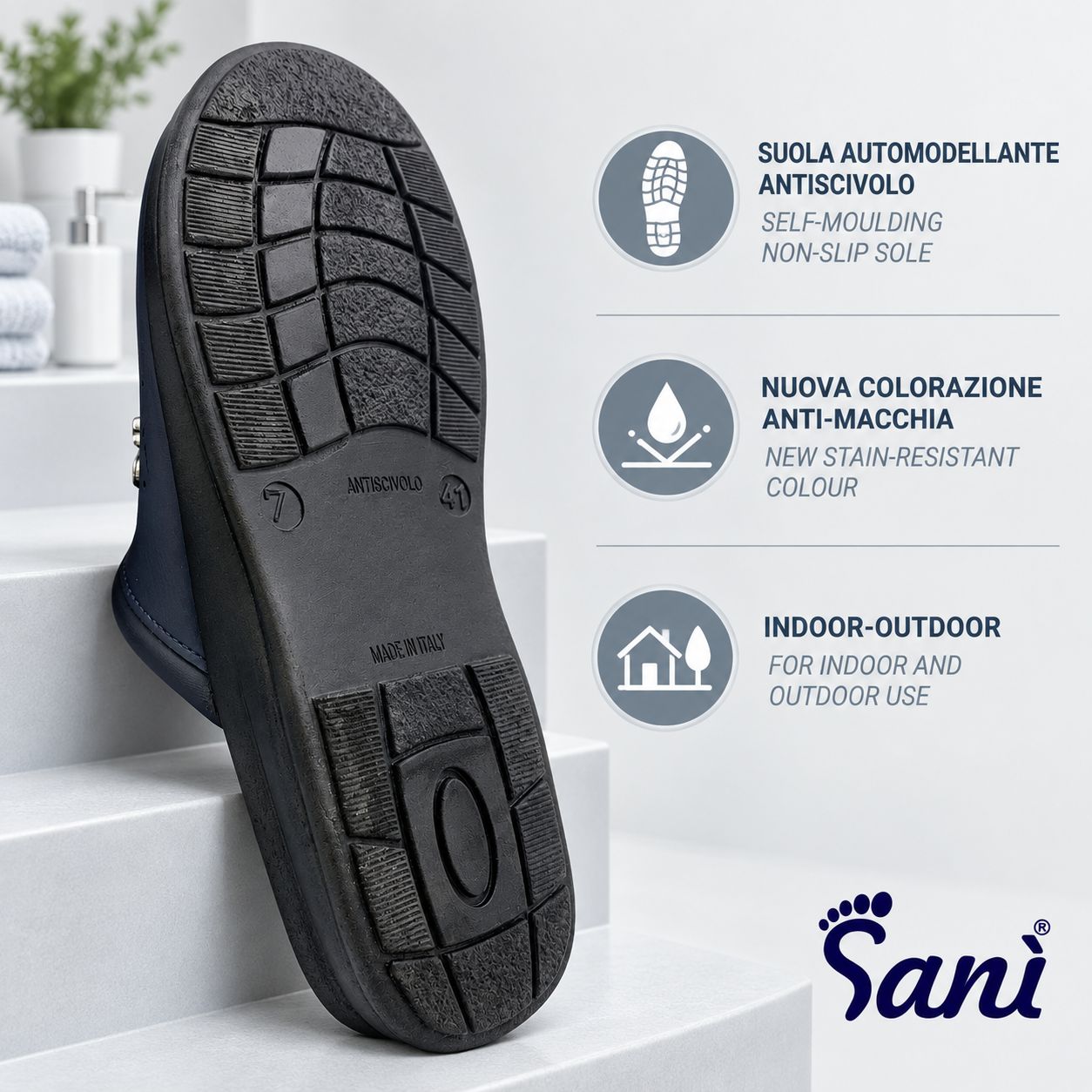 Sanì Ciabatte Sanitarie Traforate in pelle