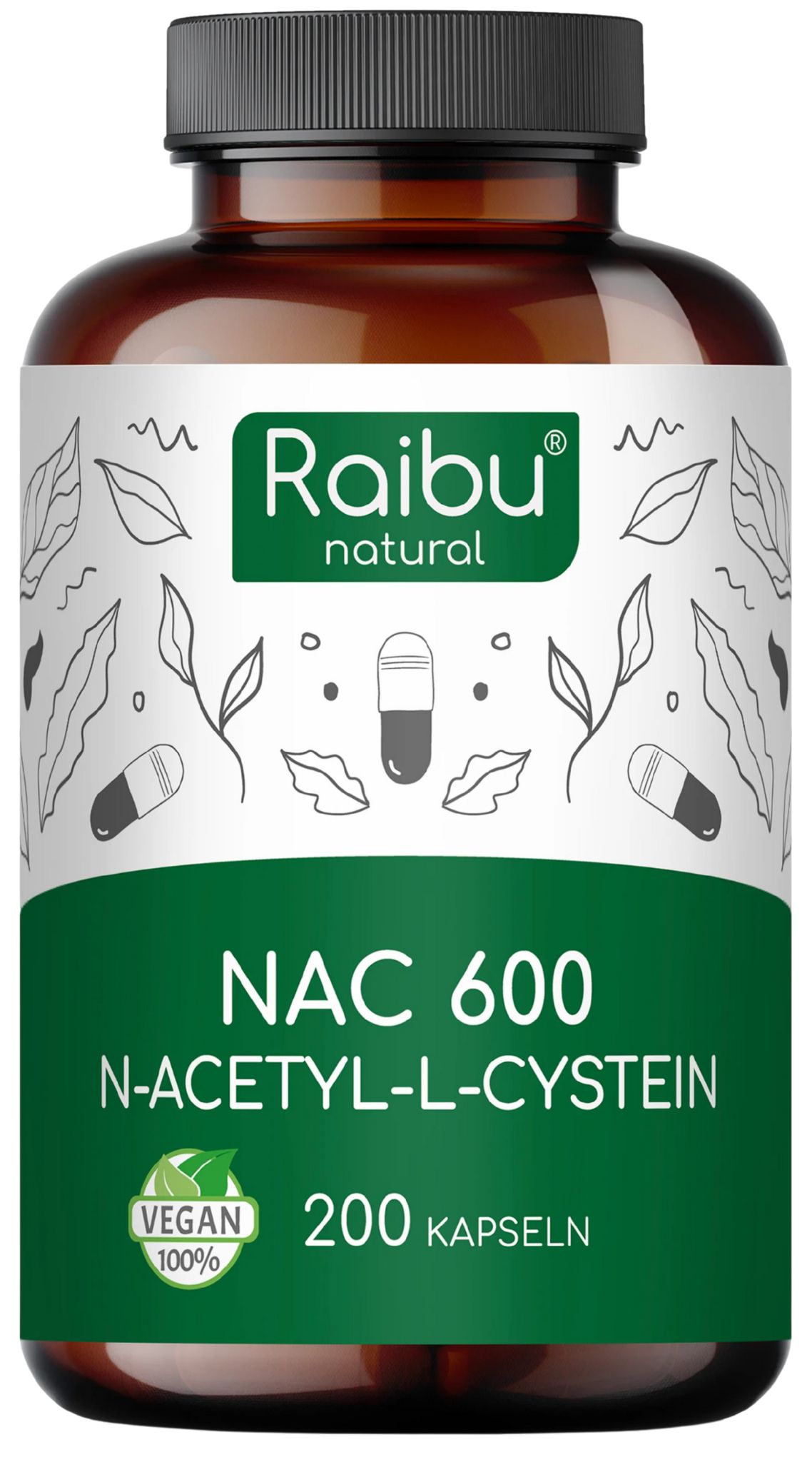NAC N-Acetil-L-Cisteina Capsule 600mg - RAIBU
