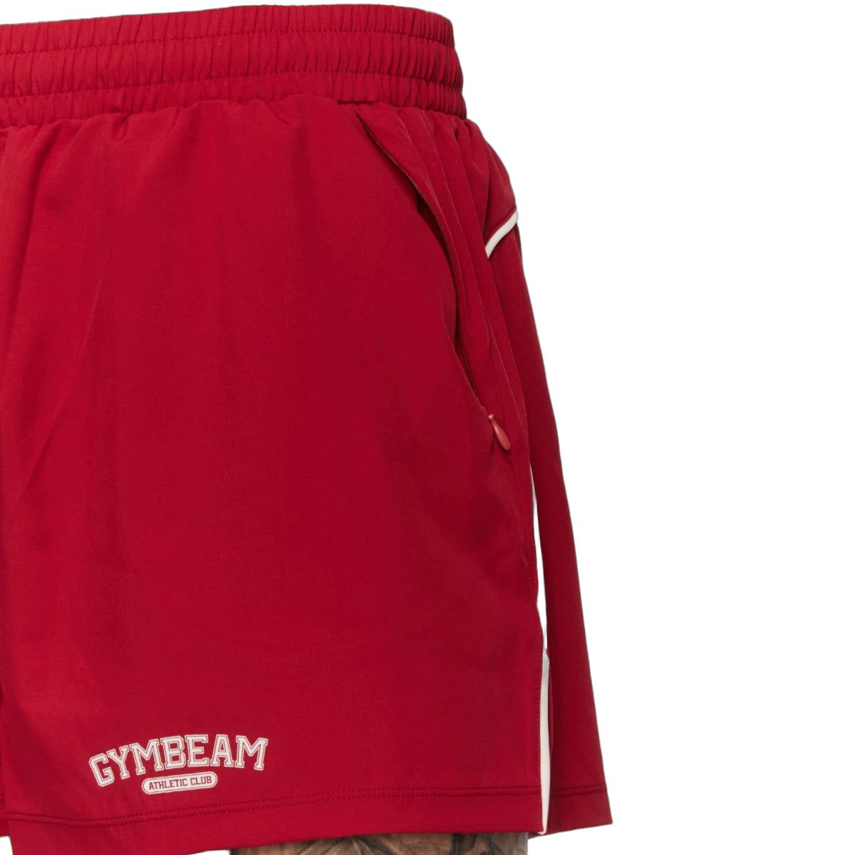GymBeam Pantaloncini uomo oversize Varsity rosso con cordoncino