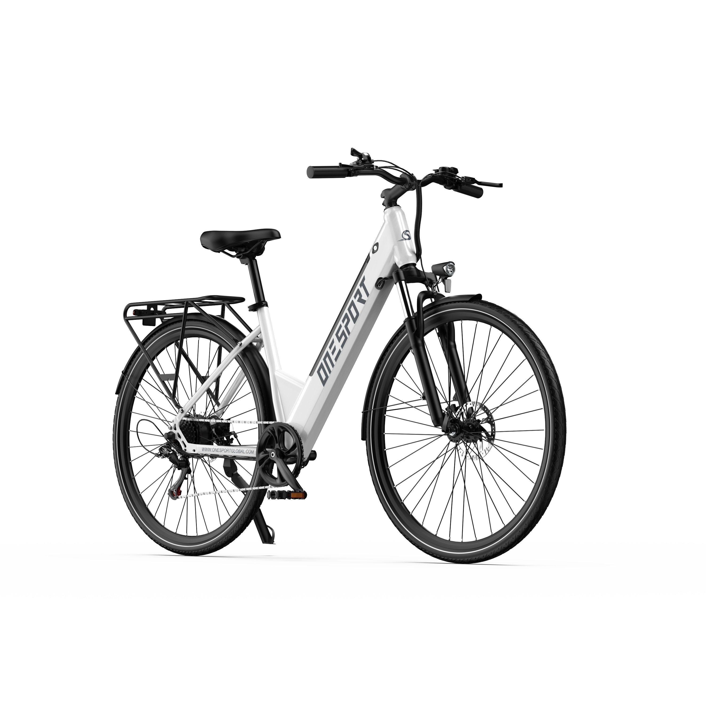 ONESPORT OT12 Bicicletta elettrica urbana da 27,5", batteria da 36 V 13 Ah, supporto app