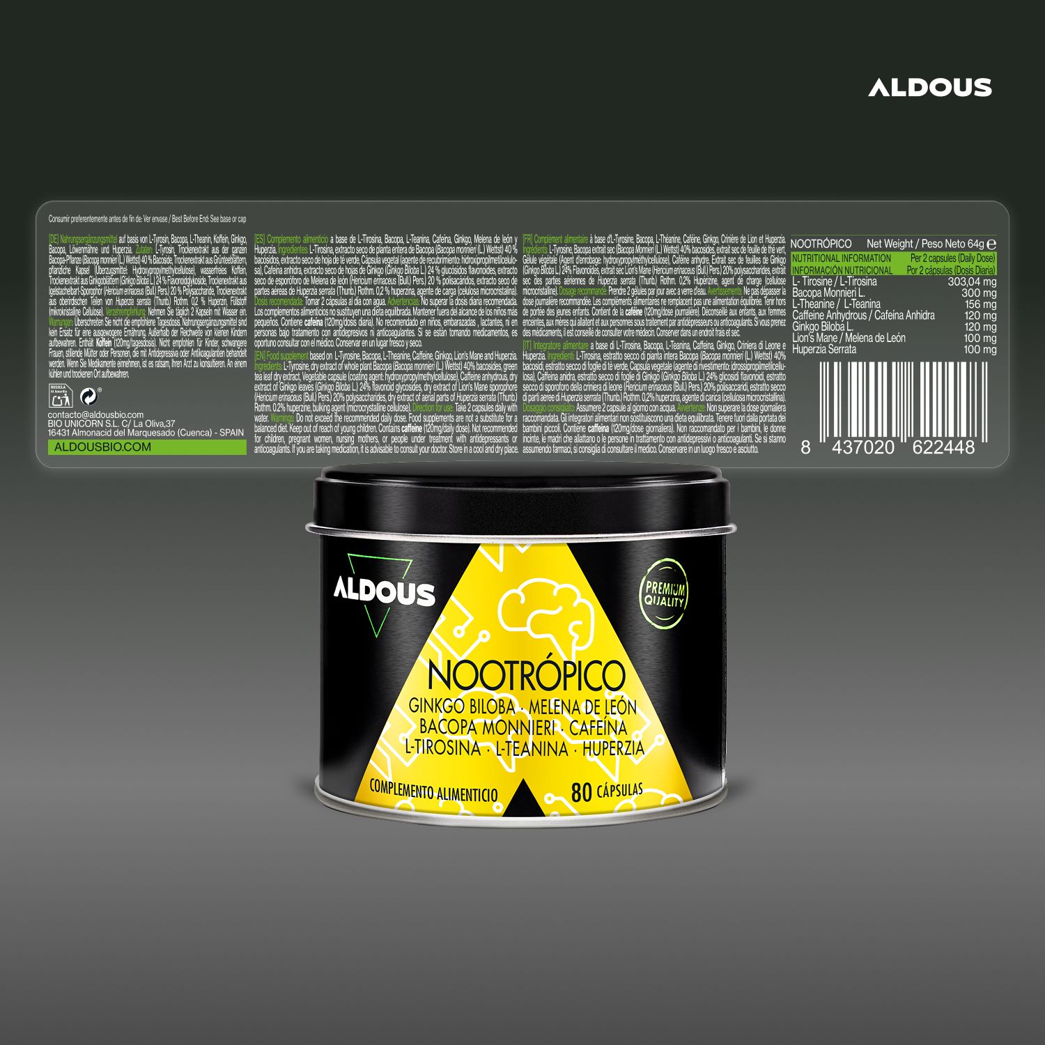 Aldous - Nootropico - Concentrazione, Memoria, Energia