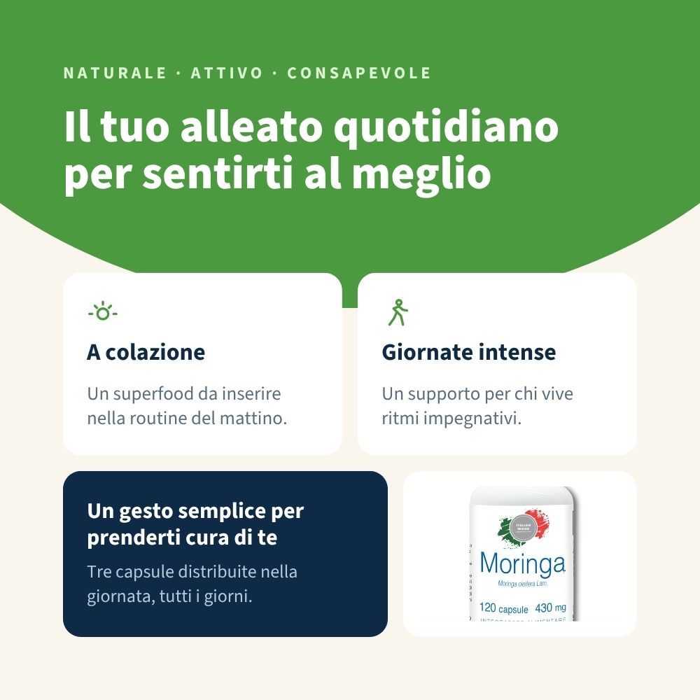 Il tuo alleato quotidiano per sentirti al meglio: Moringa come superfood a colazione, per giornate intense e cura di sé.