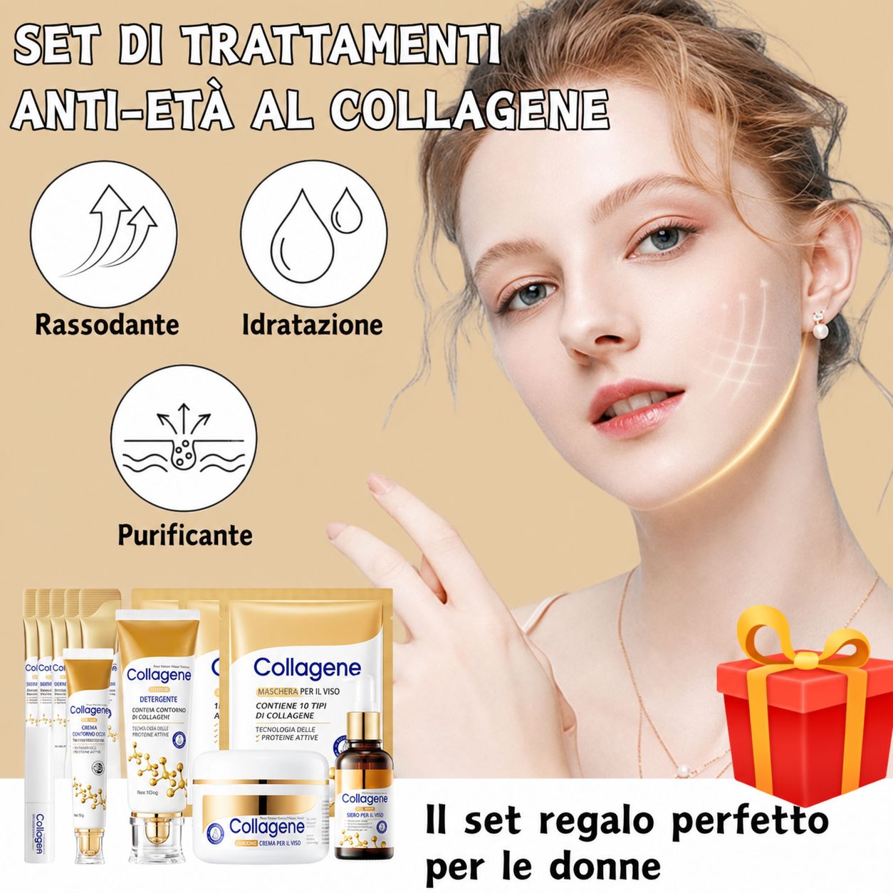 SUMMISHI Set Skincare al Collagene, Anti-Età