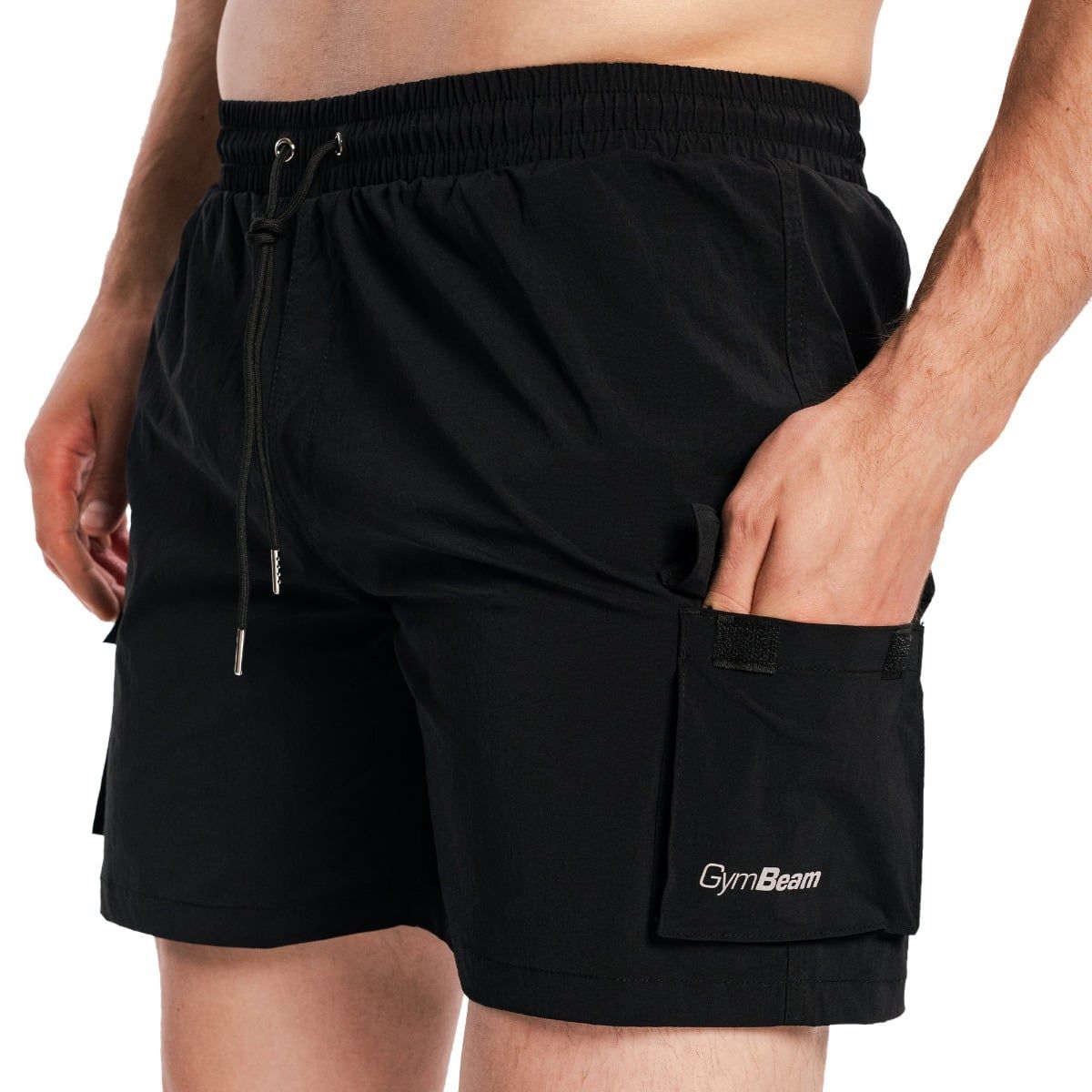 GymBeam Costume da bagno uomo Cargo nero con tasche