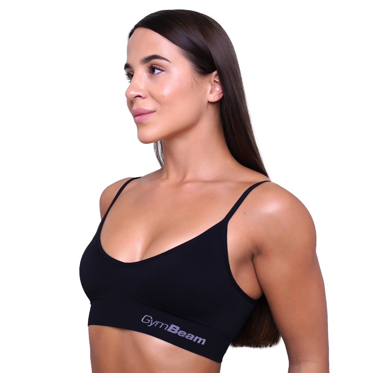 GymBeam Reggiseno sportivo donna Triangle nero con spalline regolabili