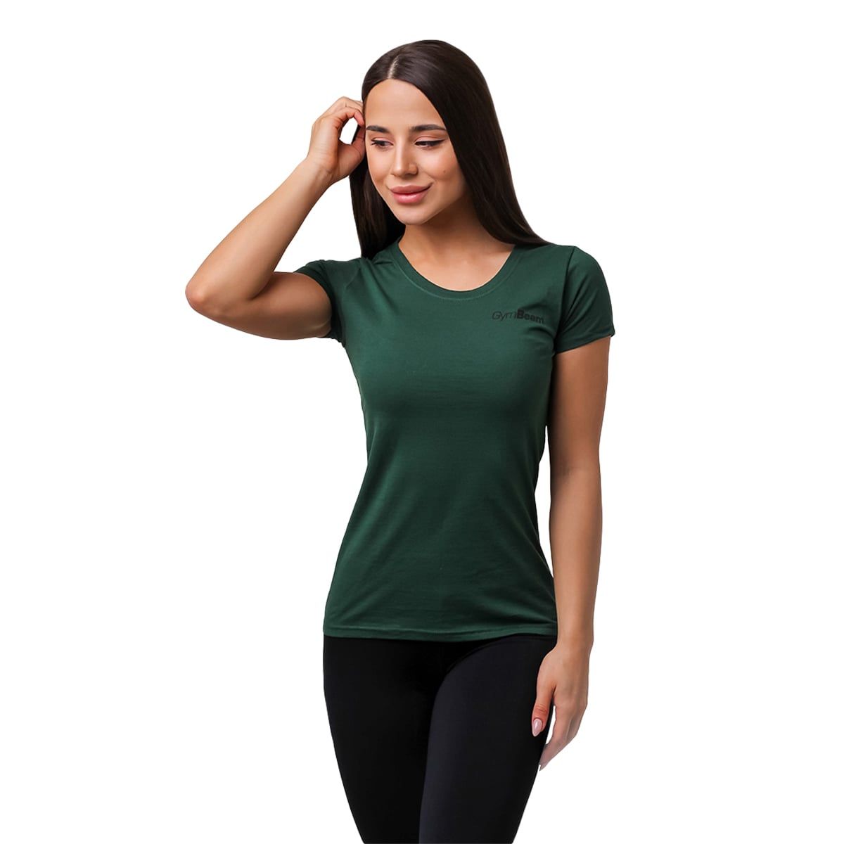 GymBeam T-shirt donna Basic vestibilità slim collo rotondo Green