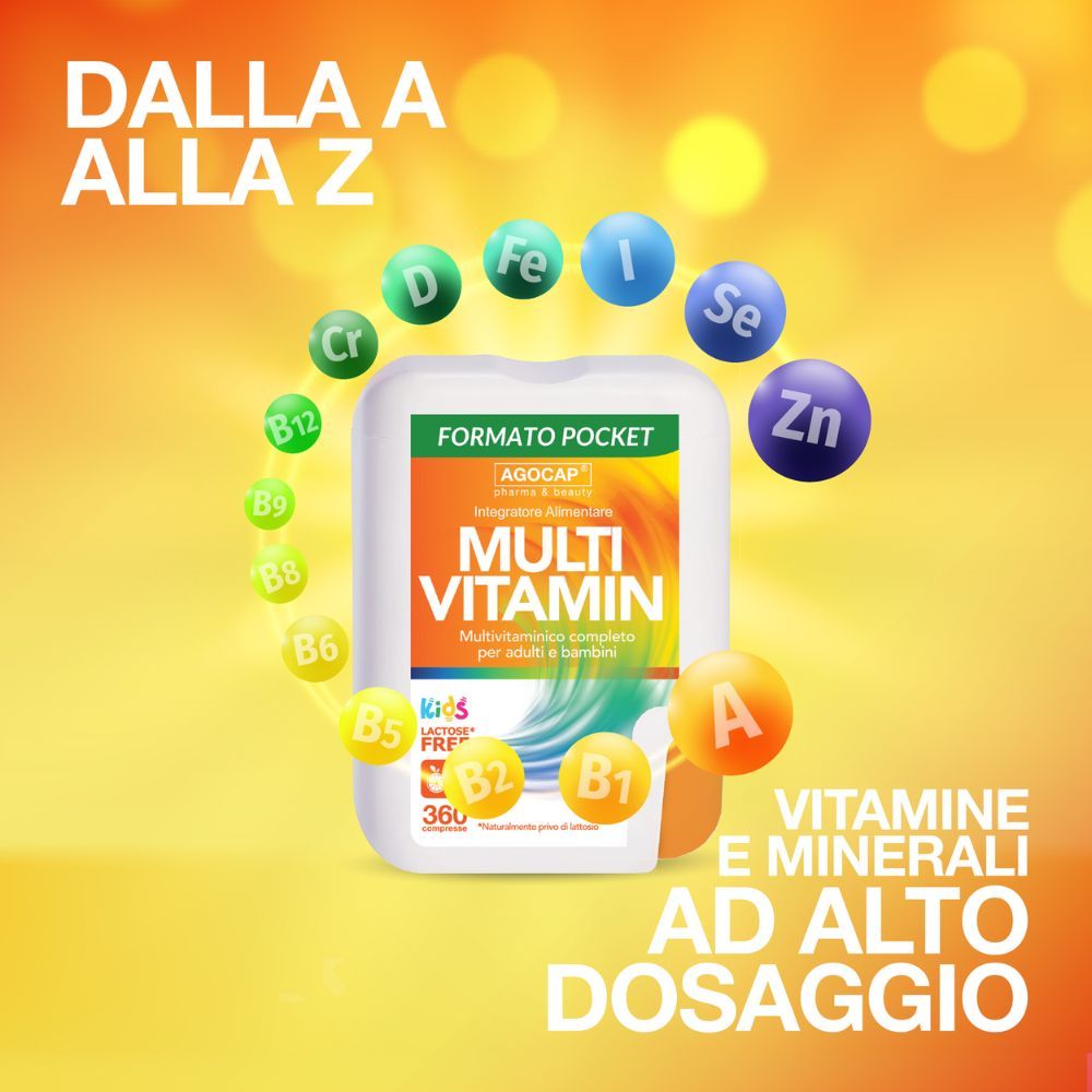 agocap - Multivitaminico Completo per bambini e adulti compresse masticabili