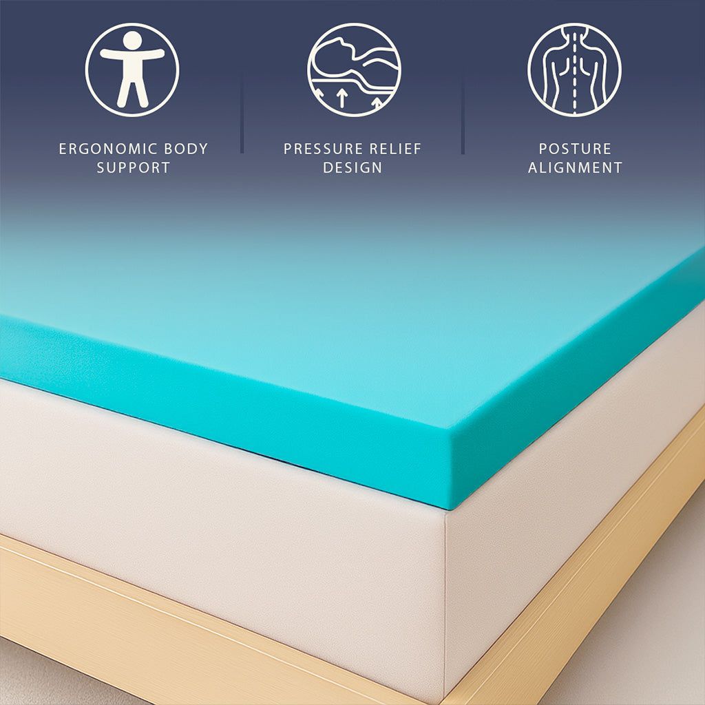 The White Stone Topper 180x200 in Memory Foam a 9 Zone Differenziate | Alto 5 cm