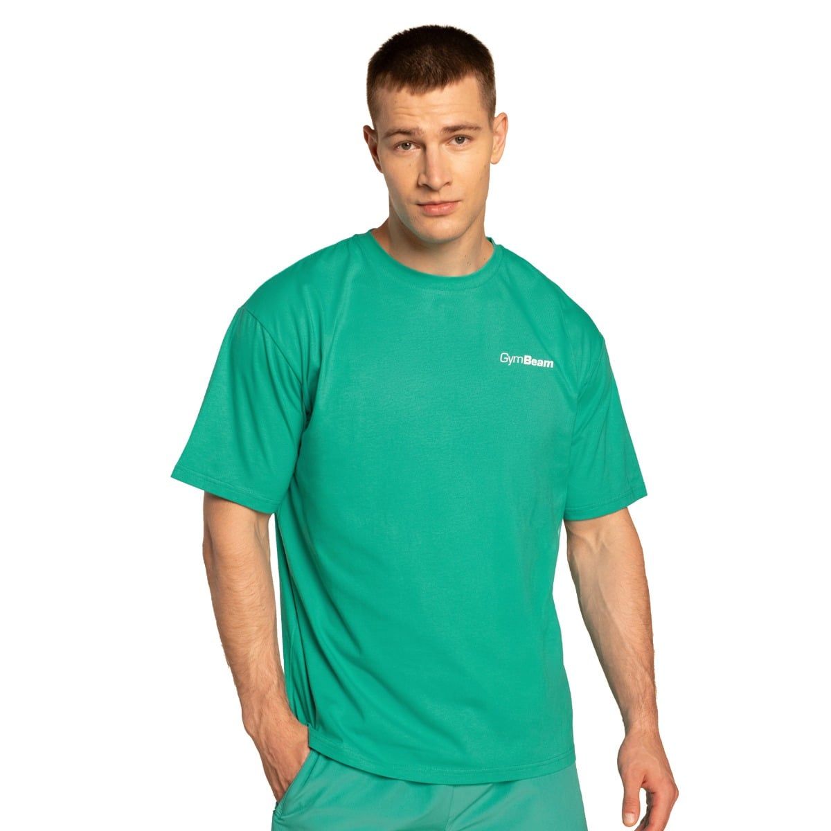 GymBeam T-shirt uomo oversize Limitless Lagoon