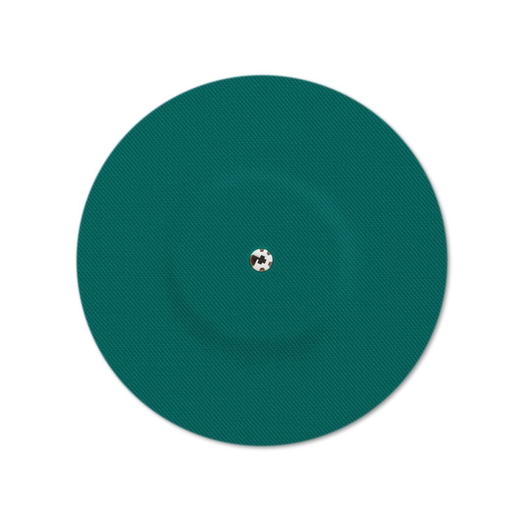 Cerotto di fissaggio rotondo verde con foro di ventilazione.