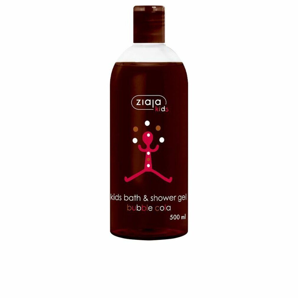 Flacone marrone di Ziaja Kids Gel De Baño Para Niños Bubble Cola. Logo e illustrazione di un giocoliere. 500 ml.