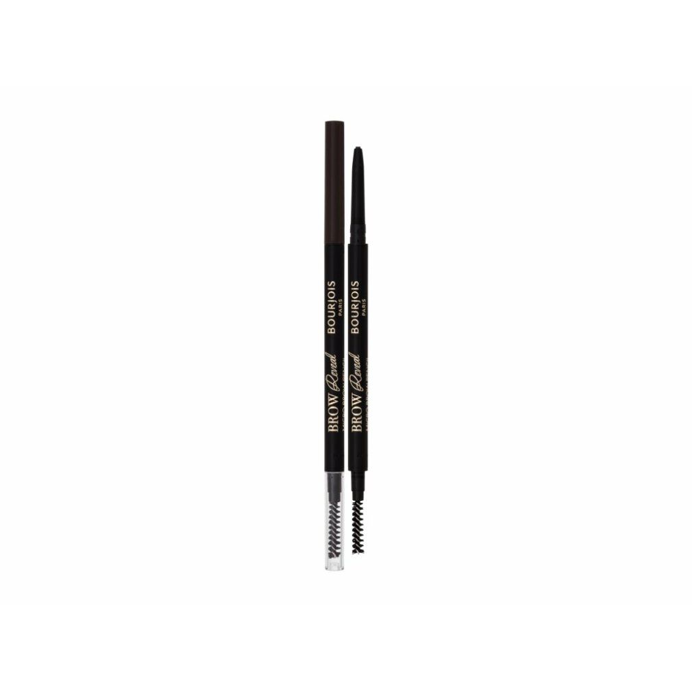 Due matite per sopracciglia. Matite nere con scritta "Bourjois Brow Reveal". Una con spazzola, una senza.