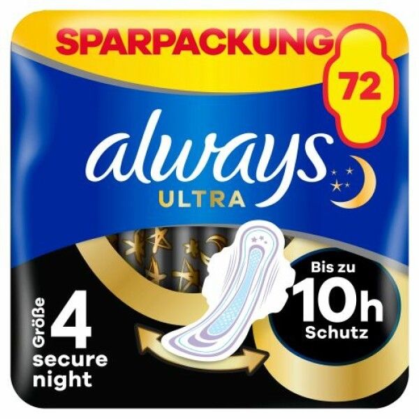 Always Ultra Secure Assorbente notturno con ali confezione mensile