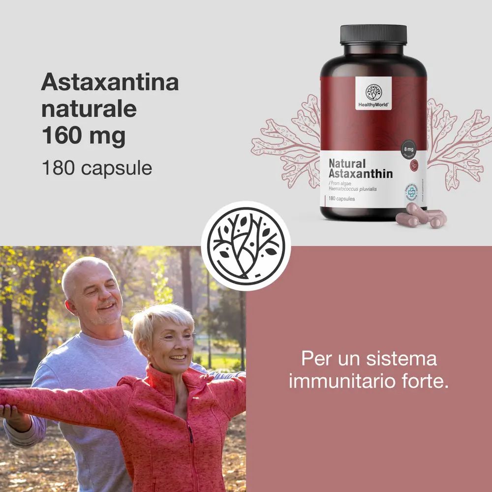 Bottiglia Natural Astaxanthin, 180 capsule, con testo.