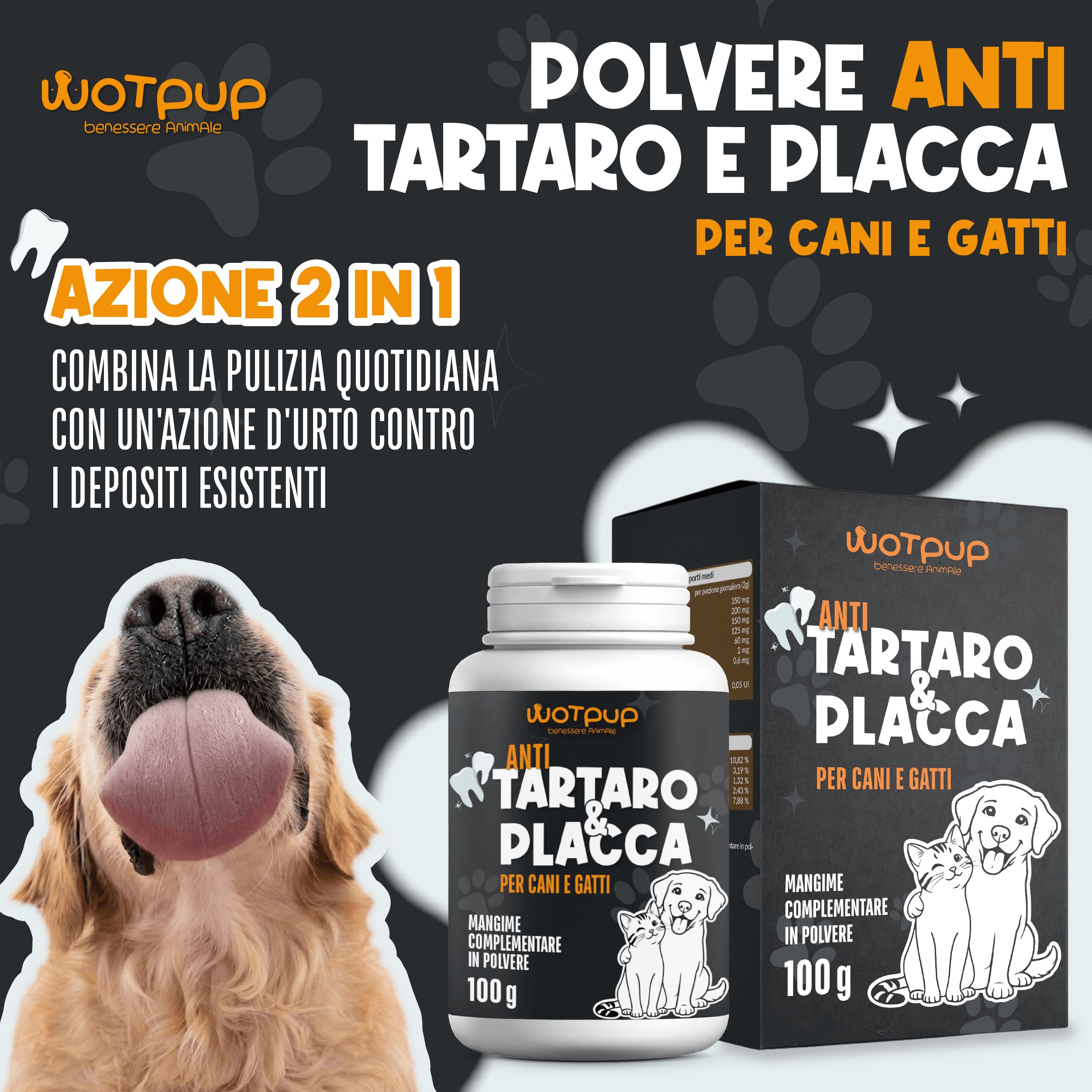 Pulizia Denti Cane e Gatto, Polvere Dentale Sciogli Tartaro e Placca | Dentifricio Senza Spazzolino