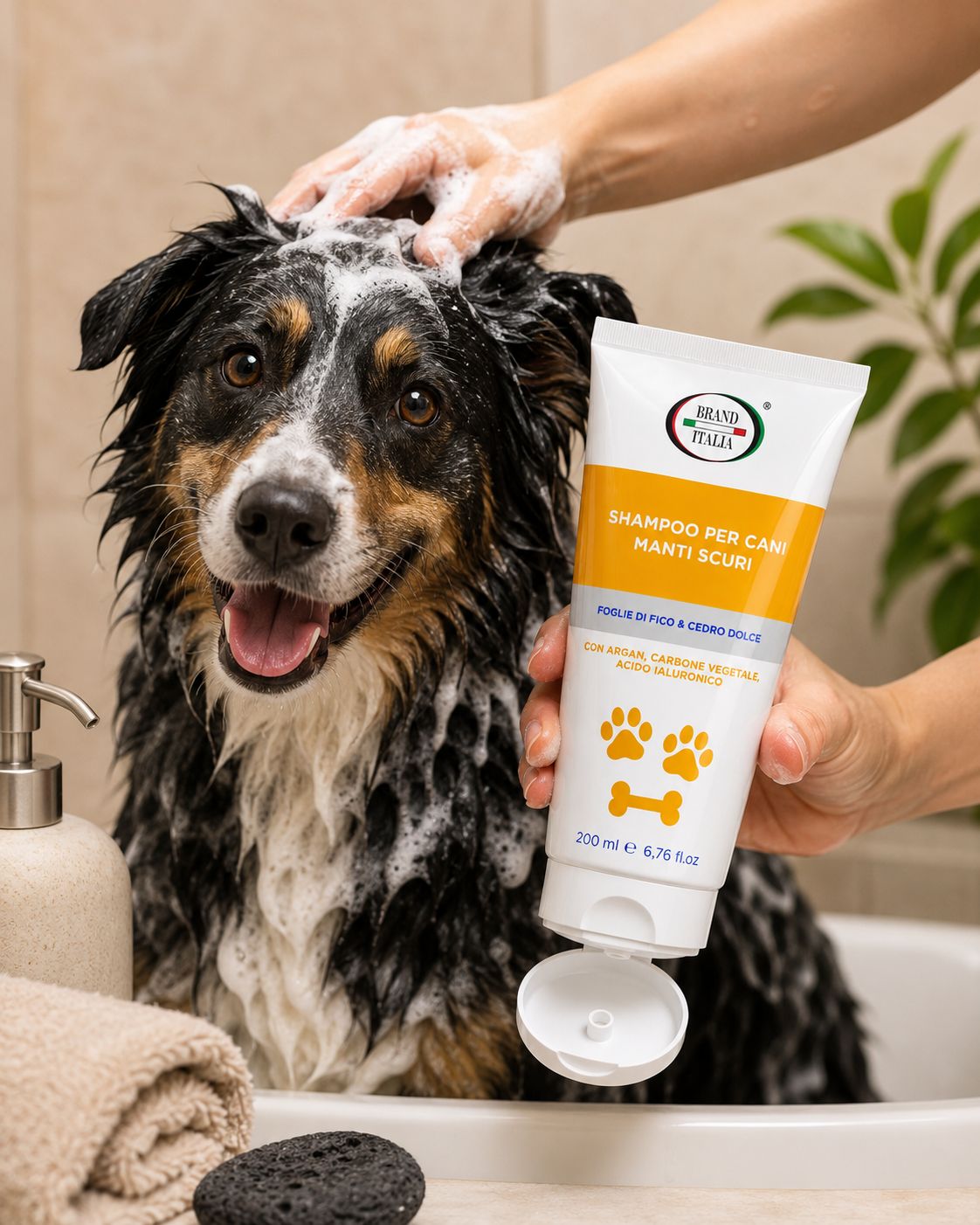 BRAND ITALIA - Shampoo per Cani Manti Scuri