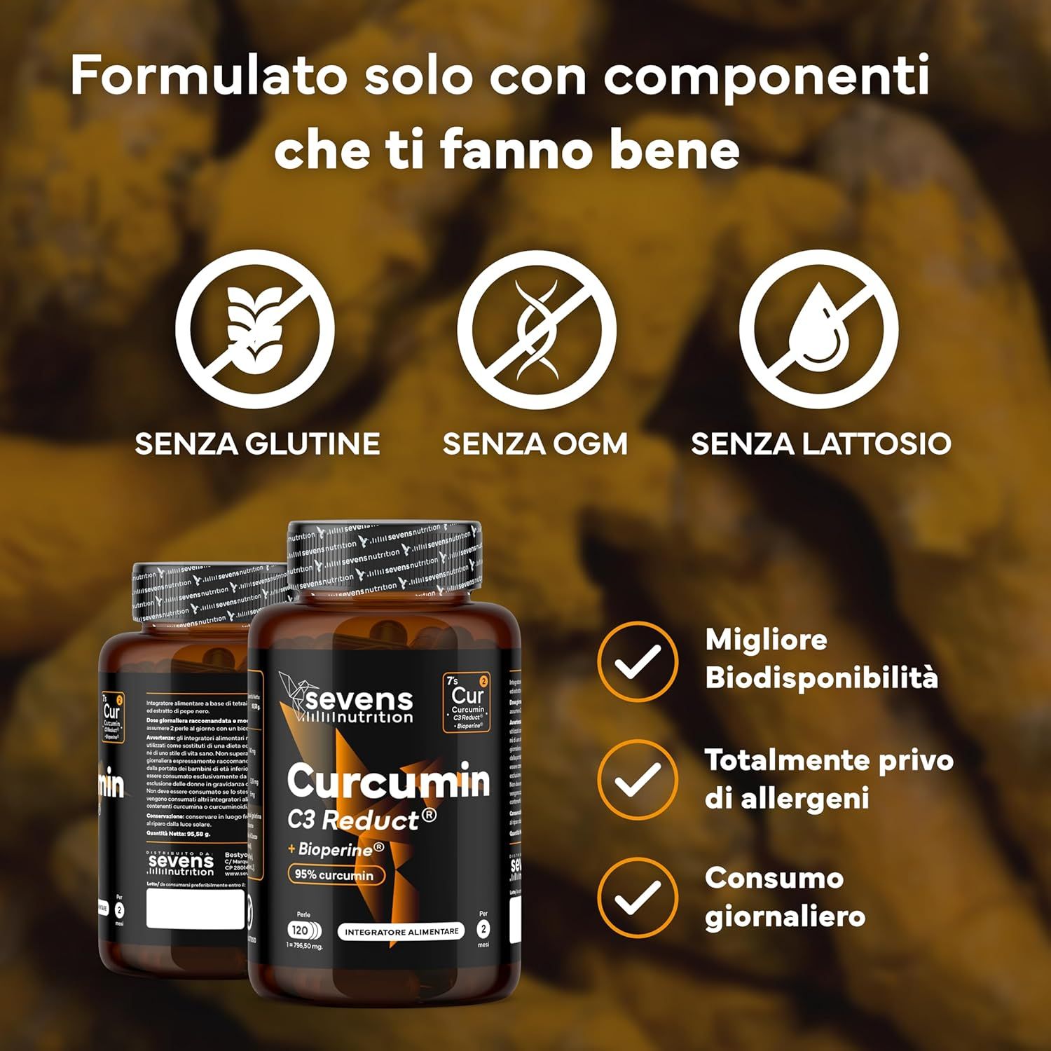 SEVENS NUTRITION Capsule di Curcuma