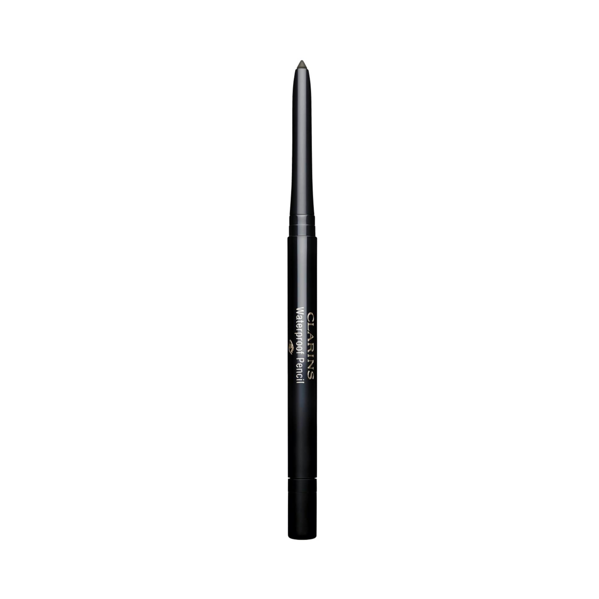 Matita occhi nera. Forma cilindrica, astuccio nero. Scritta: Clarins Waterproof Pencil.