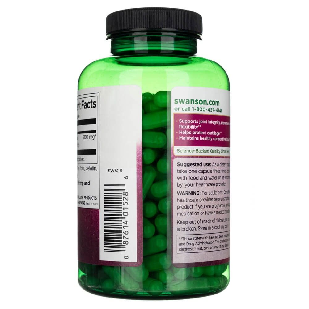 Flacone verde in plastica con tappo nero, riempito di capsule verdi. Etichette con informazioni nutrizionali e istruzioni per l'uso.