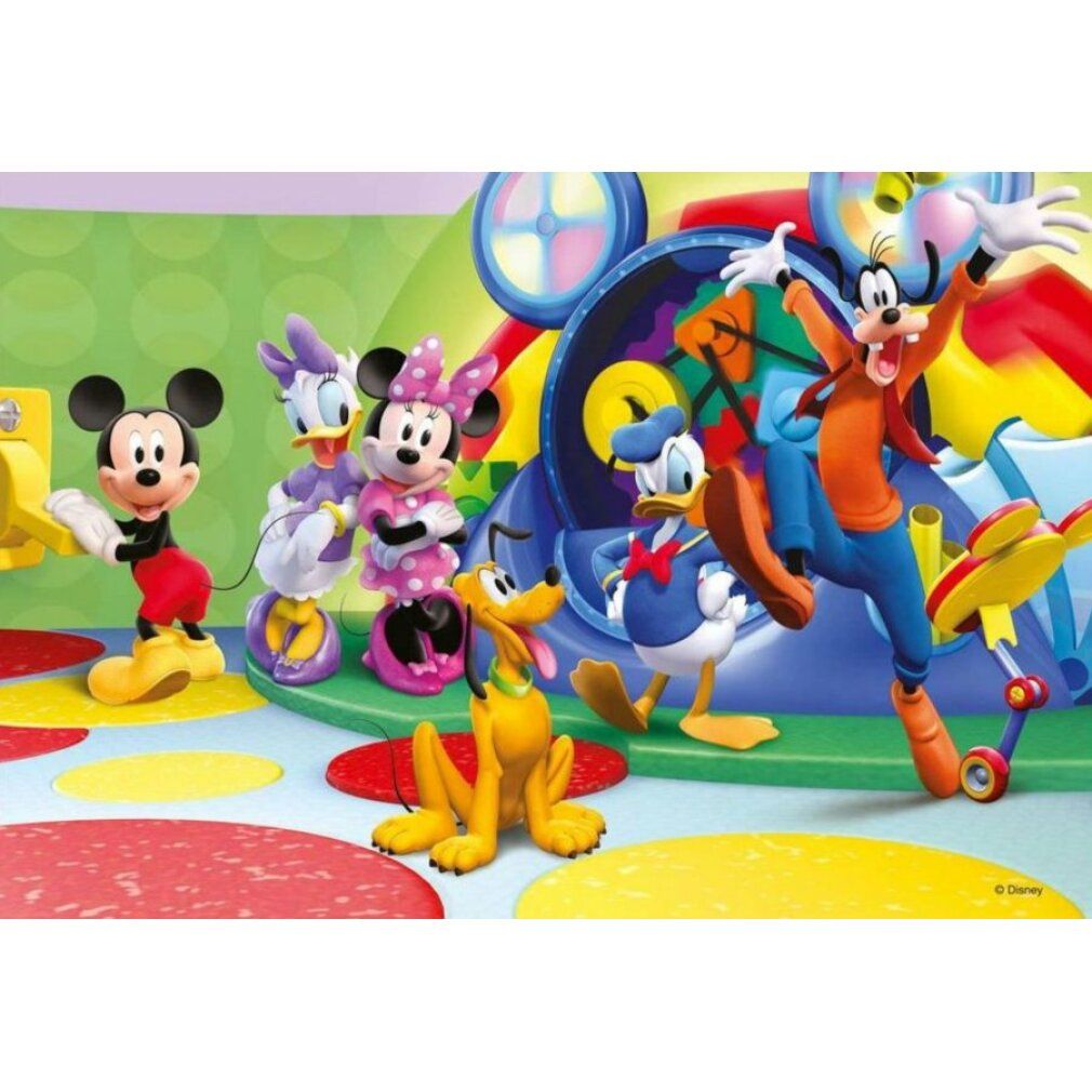 Puzzle con Topolino e amici in una cabriolet rossa. Personaggi: Topolino, Minnie, Paperino e Paperina.