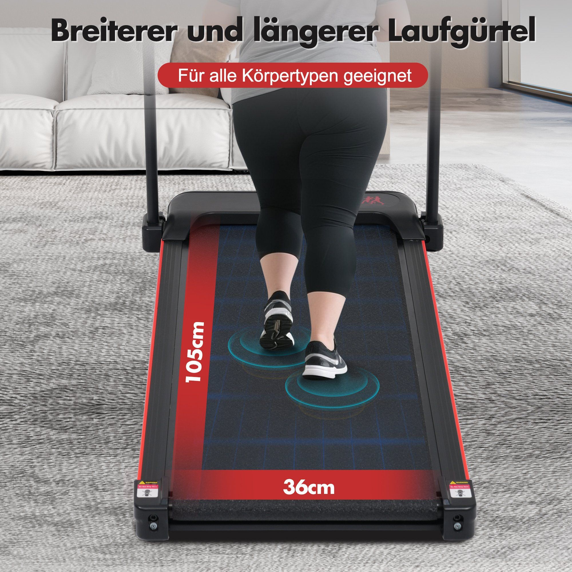 Tapis roulant per uso domestico con inclinazione dell'8% e velocità da 1 a 12 km/h