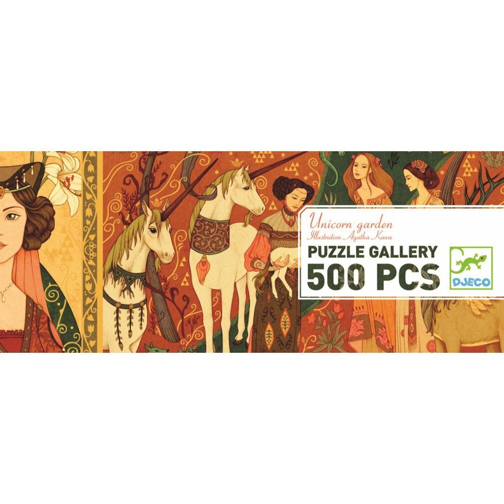djeco Puzzle panoramico Giardino Unicorno 500 pezzi