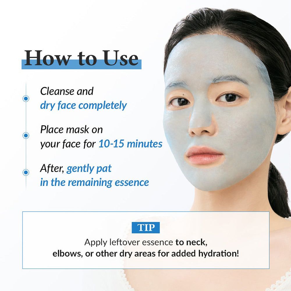 Istruzioni per l'uso di una maschera in tessuto blu.