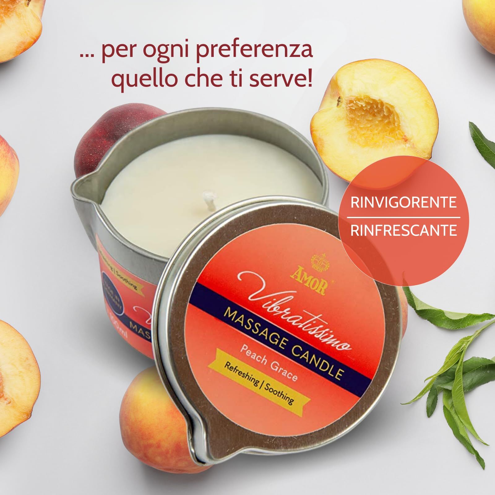 Vibratissimo Candela da Massaggio Peach Grace