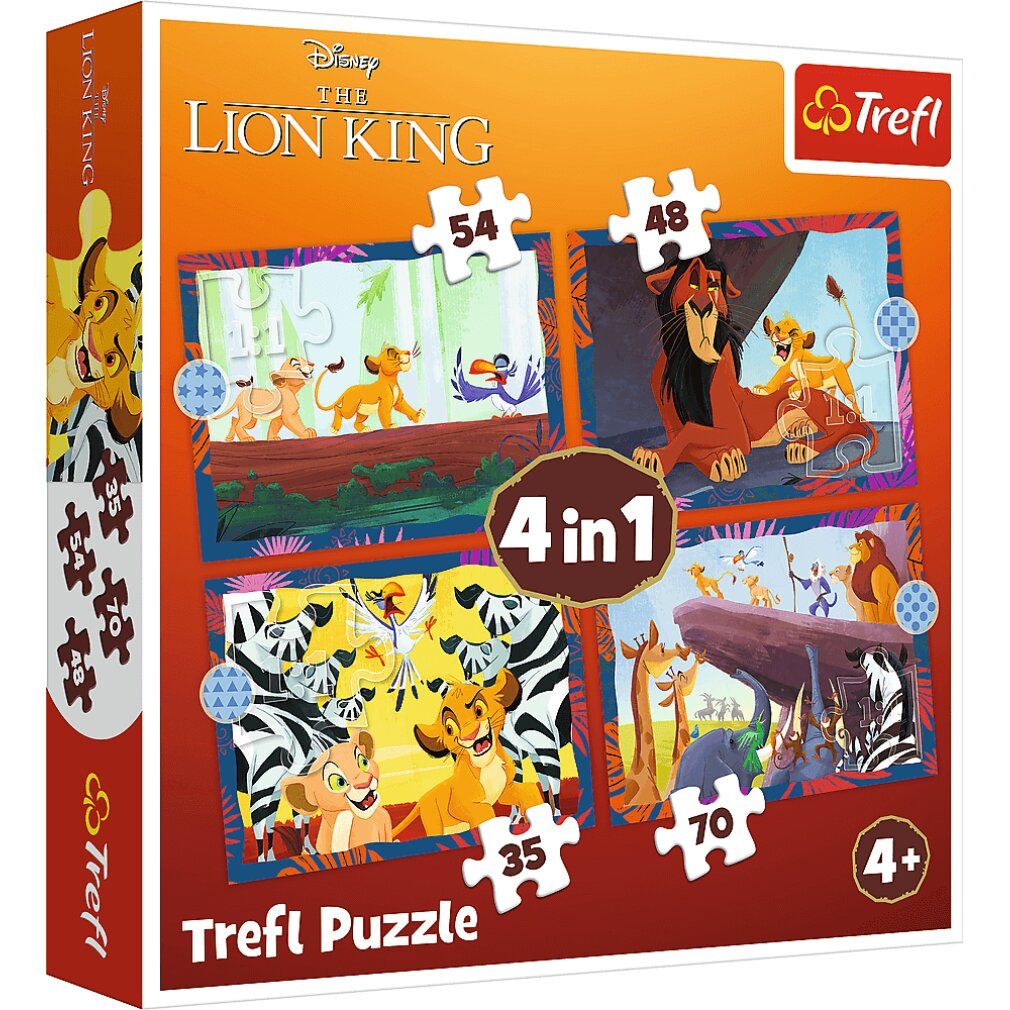 trefl Puzzle Brave Lion King 4in1 (35,48,54,70 pezzi)