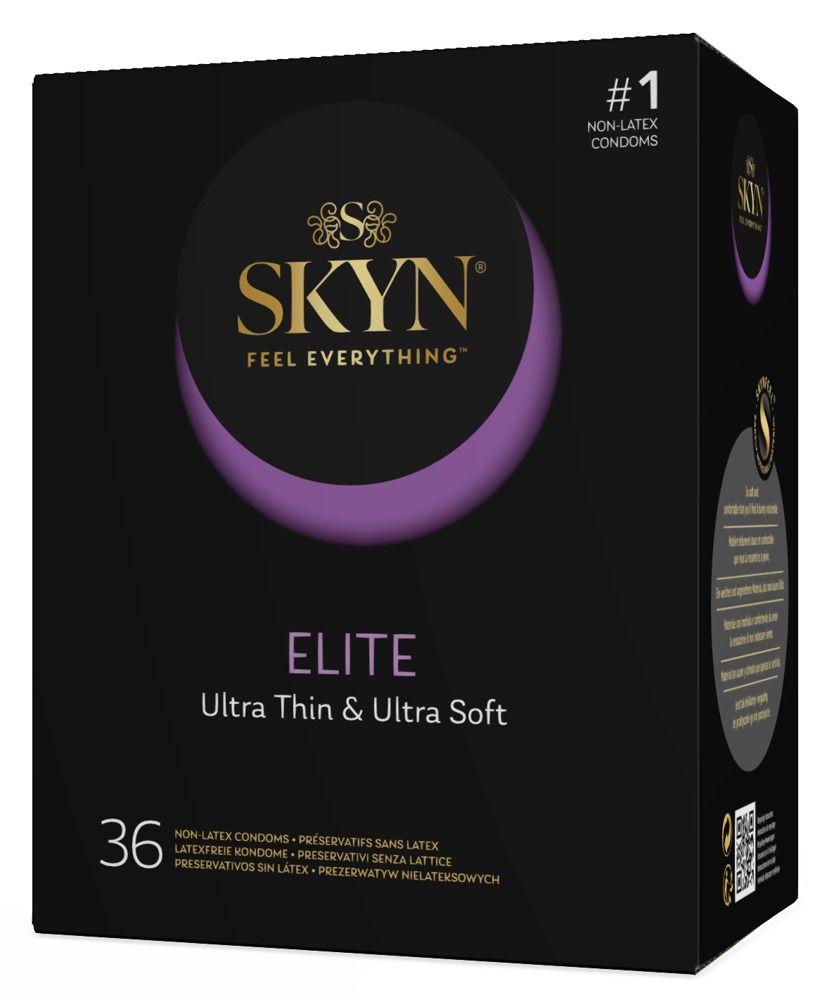 Confezione di preservativi SKYN Elite, 36 pezzi. Preservativi senza lattice, ultra sottili e ultra morbidi.