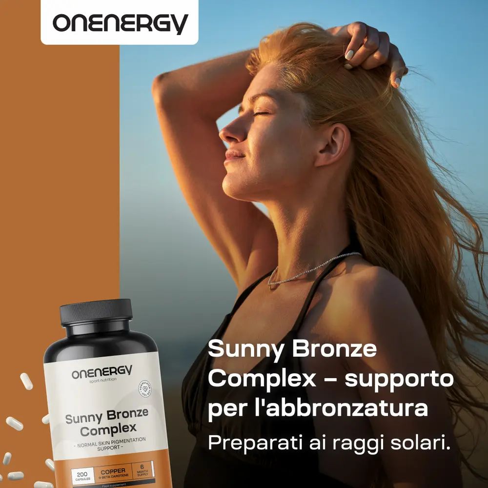 OnEnergy Sunny Bronze Complex: 200 capsule, vitamine, minerali, scorta 6 mesi.