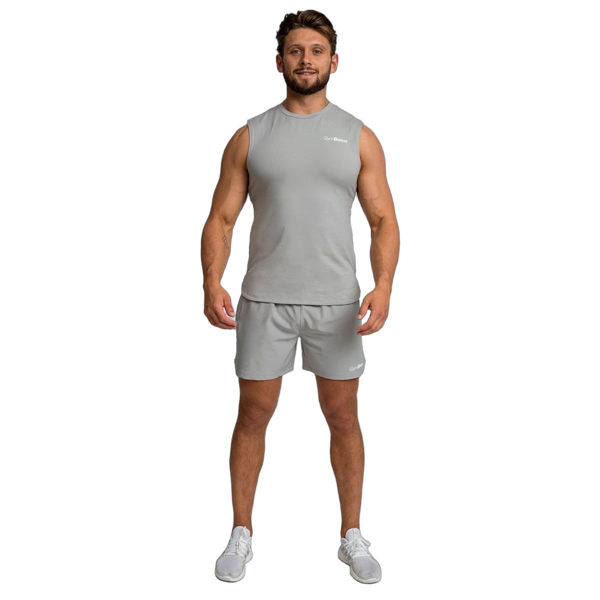 GymBeam Pantaloncini uomo TRN regular grigi con tasche con zip