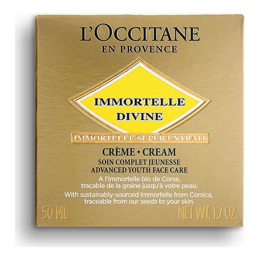 L'Occitane Immortelle Divine Crema Viso 50 ml, ringiovanente per la pelle delle donne