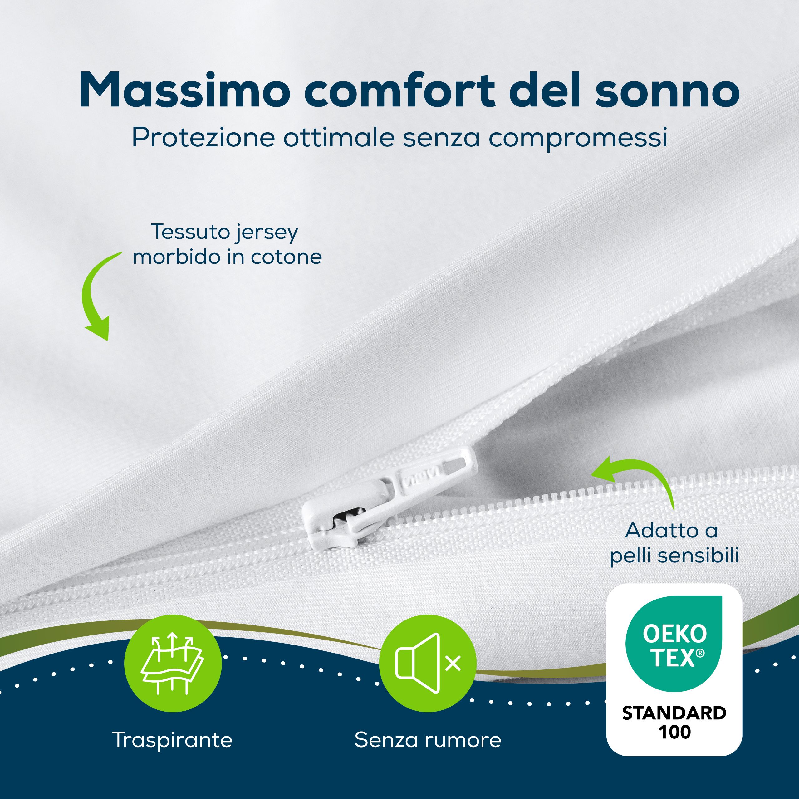 Sensalou copripiumino impermeabile bianco - 200 x 200