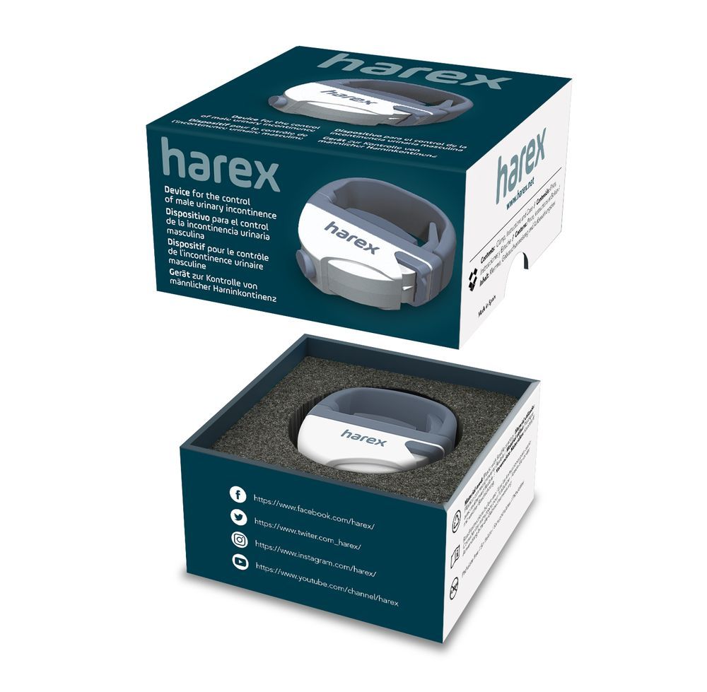 Prodotto nella sua confezione. Sulla scatola è scritto "harex".