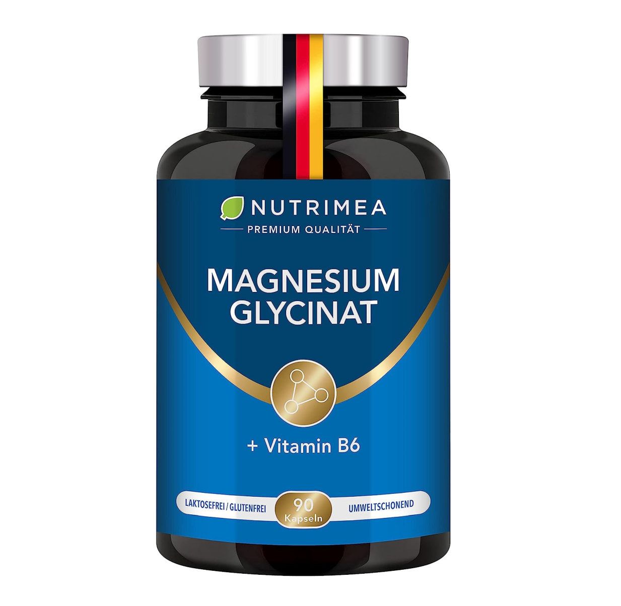 Nutrimea Magnesio Glicinato + Vitamina B6 | Biodisponibilità ottimale | Fornitura per 1,5 mesi